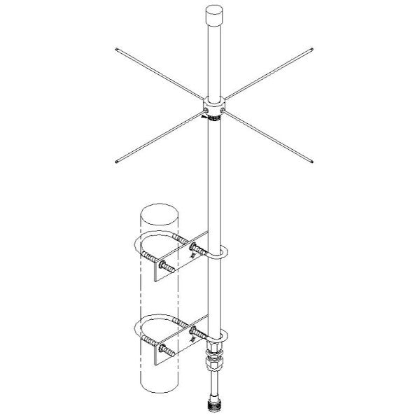 Ground plane omni, 0 dBd, 450-470 MHz – Sinclair Technologies